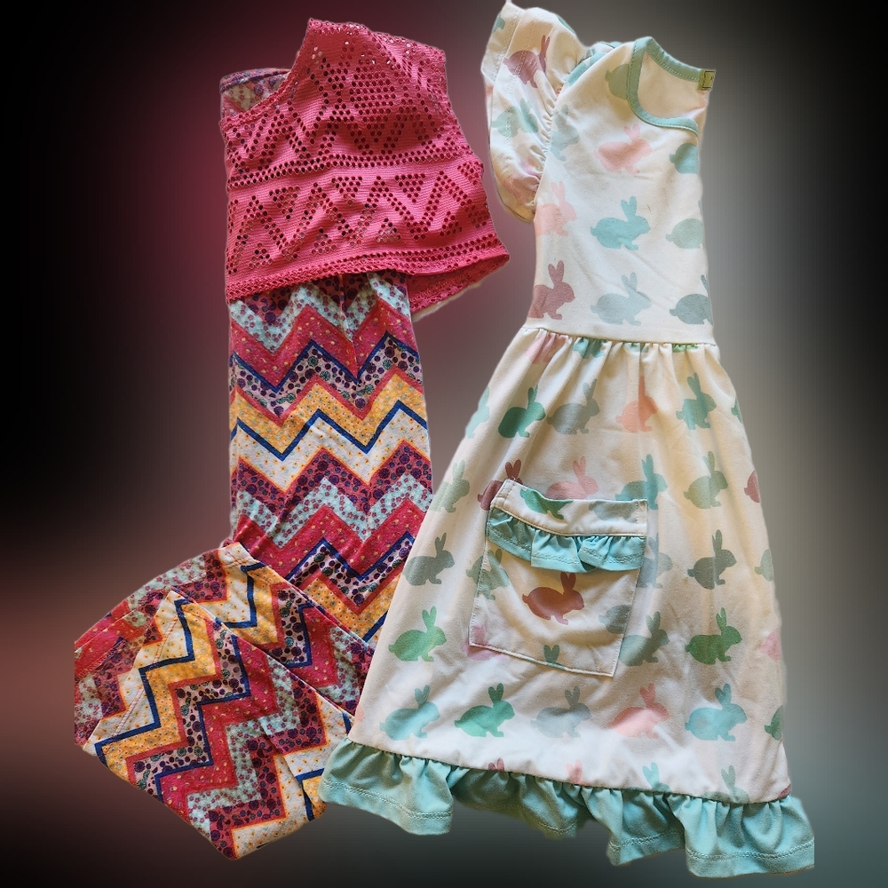 Kids clothes! 2 girls dresses-size 4. Good used condition! Multi-colored